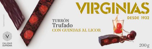 Turrón trufado con guindas al licor virginias 200 grs sin gluten