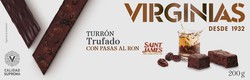 Turrón trufado con pasas al ron saint james virginias 200 grs sin gluten