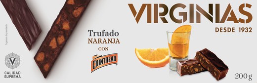 Turrón trufado naranja con licor virginias 200 grs sin gluten