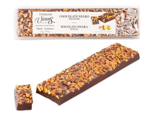 Turrón Vicens Chocolate Negro y Pistacho Especial 300 grs