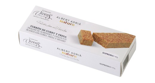 Vicens Curry and strawberry nougat Adrià Natura 140g Artisan