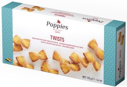 Puff pastry twists with butter 125 g poppies cookies