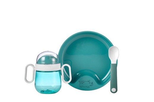 Set de vaisselle bébé Mio 3 pcs - turquoise