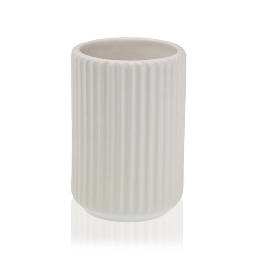 Vaso de baño rayas blanco