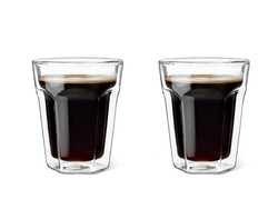 Vaso doble pared vidrio café, 2 piezas leopold