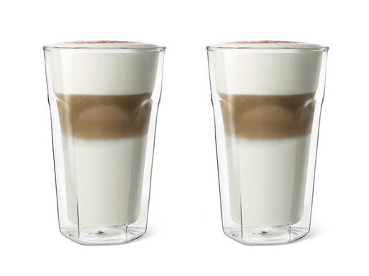 Copo de latte macchiato de parede dupla Leopold, 2 peças