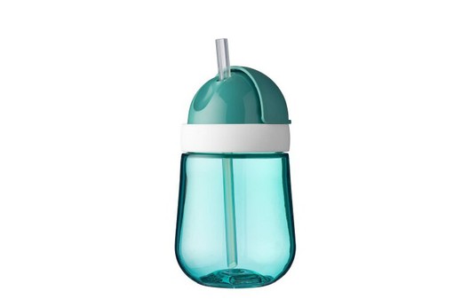 Children's cup with straw mio 300 ml - turquoise