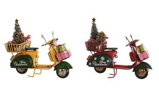 Vehiculo Vintage Navidad Decoracion Metal Moto