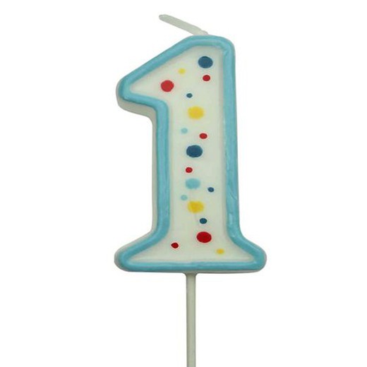 Niebieska świeczka urodzinowa numer 1 pme