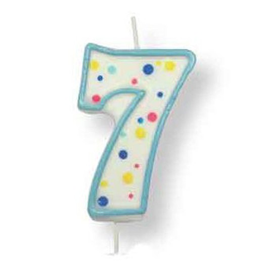 Blue birthday candle number 7 pme