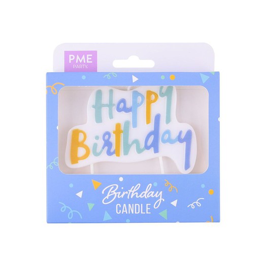 Blue birthday candle cake topper pme