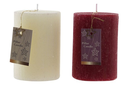 Matte Wax Christmas Candle 7x10 Red White