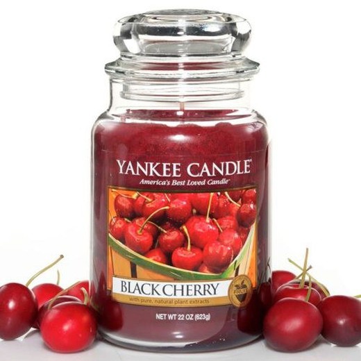 Vela yankee candle grande black cherry 150 horas