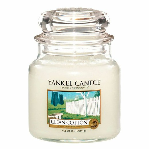 Vela yankee candle mediana clean cotton 90 horas