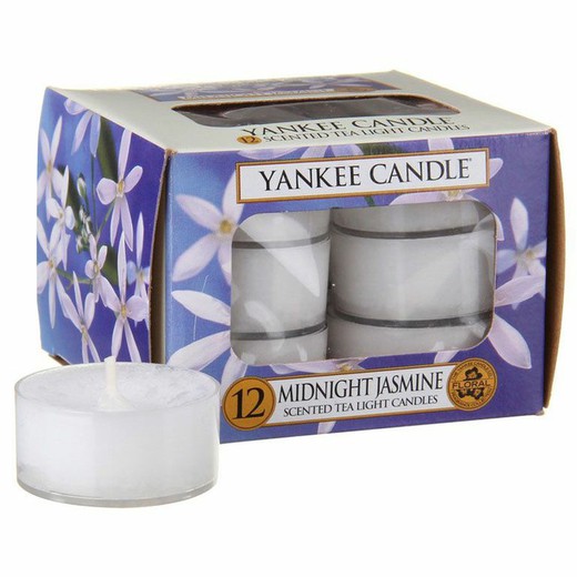 Velas tea light yankee candle votiva midnight jazmin 6 horas (set 12 uds)