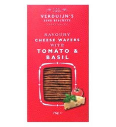 Wafers with cheese, tomato and basil verduijn's