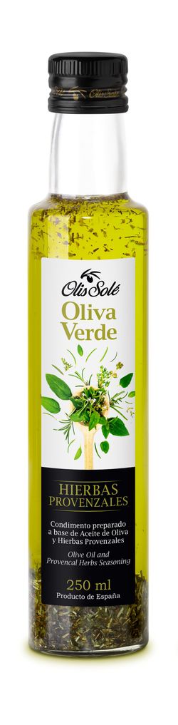 Aceite de Oliva Arbequina Hierbas Provenzales 250 ml AOVE Oliva Verde Olis Solé