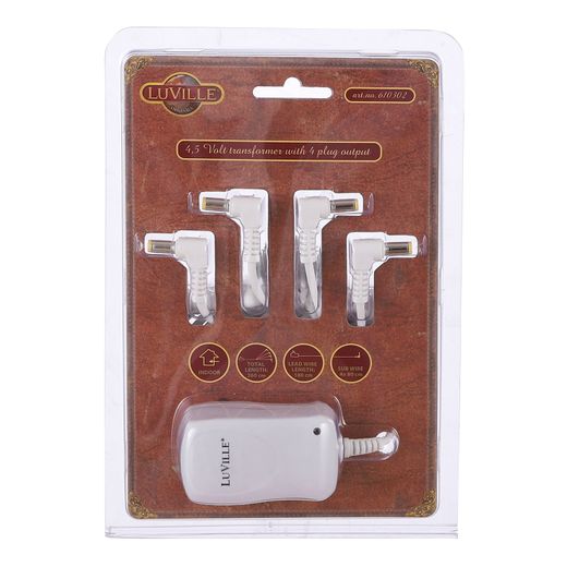Adaptador de Corriente 4,5 V con 4 Salidas para Luces Decorativas Edelmann