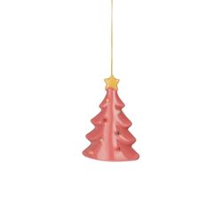 Adorno de Árbol de Navidad Rosa 6 x 4,5 x 9 cm Edelmann