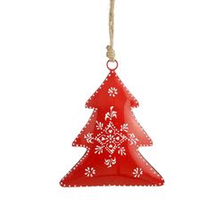 Adorno de Navidad Árbol Rojo 12 x 3,5 x 15 cm Edelmann