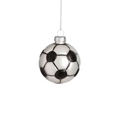 Adorno de Navidad Balón de Fútbol Plateado 7,5 cm Edelmann