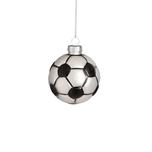 Adorno de Navidad Balón de Fútbol Plateado 7,5 cm Edelmann
