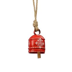 Adorno de Navidad Campana Rojo 10 x 6,5 cm Edelmann
