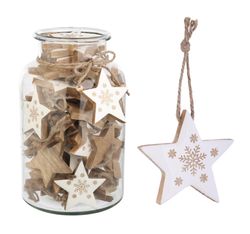Adorno de Navidad Clara Estrella Blanco Dorado 4,8 cm Bizzotto