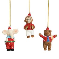Adorno de Navidad Colgante Animal de Circo 3 Diseños 4 x 8 x 4 cm