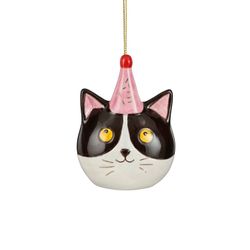 Adorno de Navidad Colgante Gato Negro 6,5 x 4 x 9 cm Edelmann