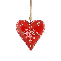 Adorno de Navidad Corazón Rojo 12 x 3,5 x 15 cm Edelmann