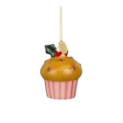 Adorno de Navidad Cupcake Marrón 7,5 x 5,5 cm Edelmann