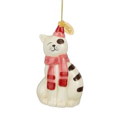 Adorno de Navidad Gato Gris 5,5 x 4 x 9 cm Edelmann