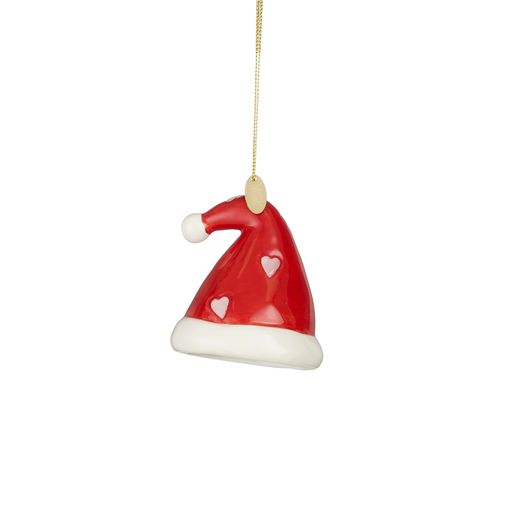 Adorno de Navidad Gorro Rojo 7 x 6,5 x 7,5 cm Edelmann