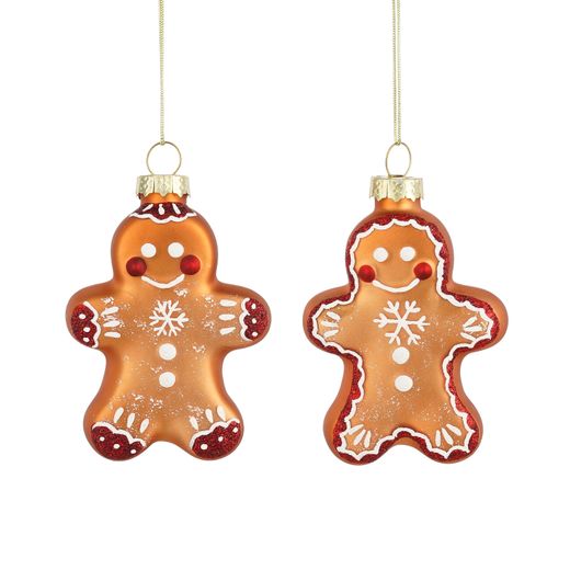Adorno de Navidad Jengibre Marrón 2 Diseños 6 x 1,5 x 7,5 cm Edelmann