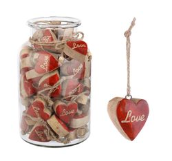 Adorno de Navidad Lisbet Corazón Rojo 6 cm Bizzotto