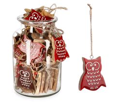 Adorno de Navidad Matilda Búho Rojo 4,8 cm Bizzotto