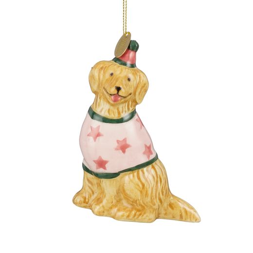 Adorno de Navidad Perro Marrón 7,5 x 4 x 10 cm Edelmann