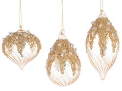 Adorno Navideño de Cristal Beautify Champagne Dorado 3 Diseños Bizzotto