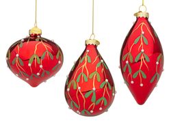 Adorno Navideño de Cristal Blade Rojo 3 Diseños Bizzotto