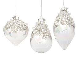 Adorno Navideño de Cristal Gleeful Iridescente 3 Diseños Bizzotto