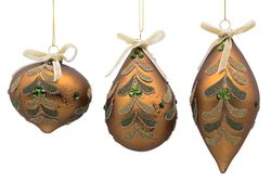Adorno Navideño de Cristal Grove Caramelo 3 Diseños Bizzotto