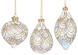 Adorno Navideño de Cristal Prism Iridescente 3 Diseños Bizzotto