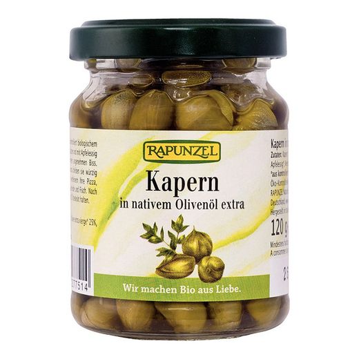Kappertjes olijfolie rapunzel 120 g bio ecologisch
