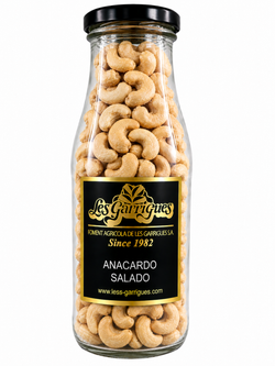 Anacardo  salado Botella Cristal 275 grs Les Garrigues