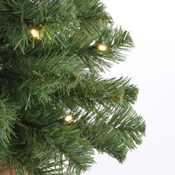 Árbol de Navidad con Yute LED a Pilas Verde 15 LED 60 x 23 cm Edelmann