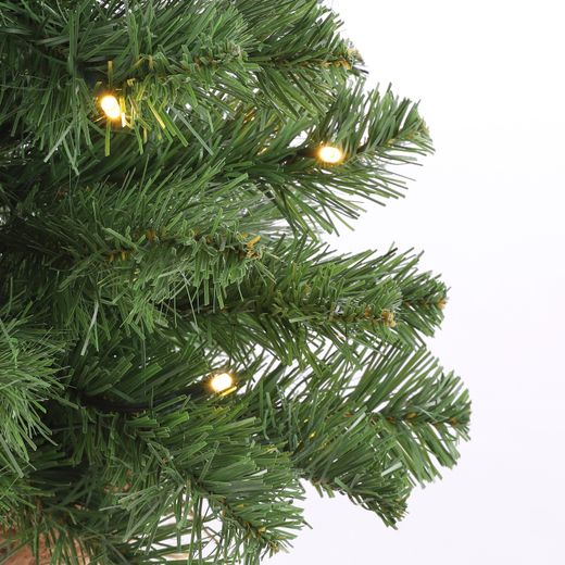 Árbol de Navidad con Yute LED a Pilas Verde 15 LED 60 x 23 cm Edelmann