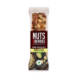 Barrita chocolate negro-jengibre-lima nuts&berries bio ecológico