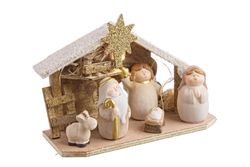 Belén de Navidad Emmaus con Cabaña y Luz LED Bizzotto