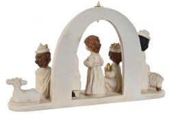 Belén Navideño Blanco de Resina 25 x 6 x 14,5 cm